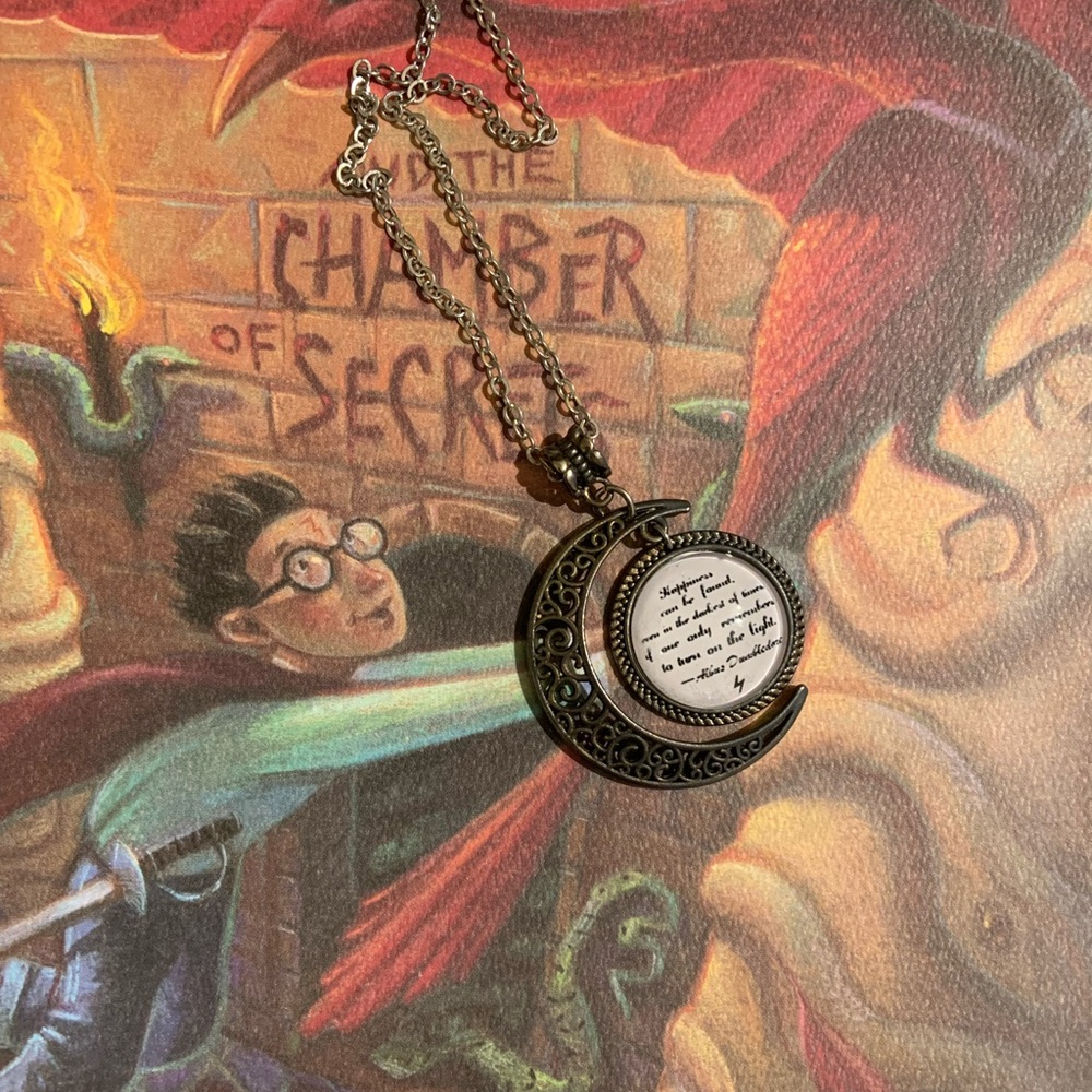 ⚡️Harry Potter Quote Moon Pendant Necklace⚡️